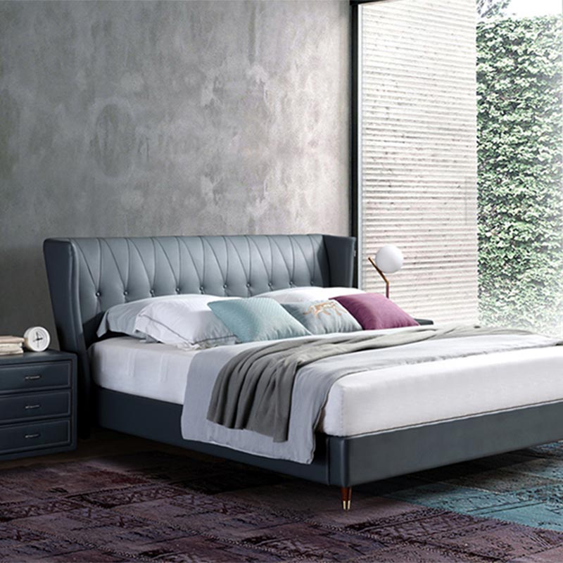 Толық былғарыдан жасалған қатты ағаш төсек