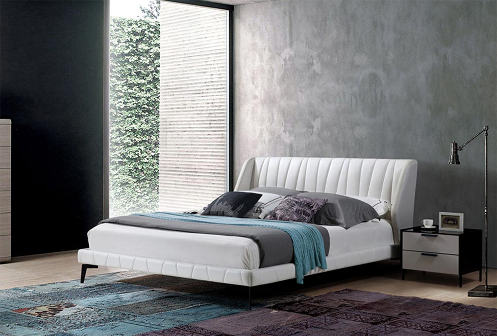 Eco-Friendly Pine Wood And Leather Soft Bed